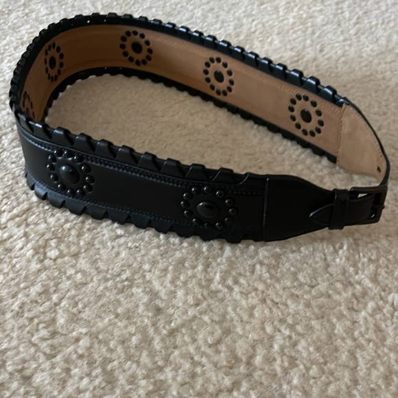 Alaia black leather belt